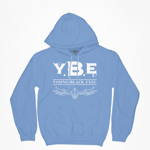 YBE Signature Logo Hoodie - Carolina Blue/White