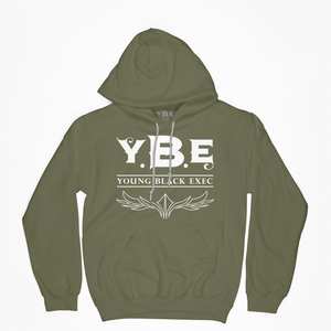 YBE Signature Logo Hoodie - Military Green/White