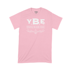 YBE Signature Logo T-Shirt - Light Pink/White